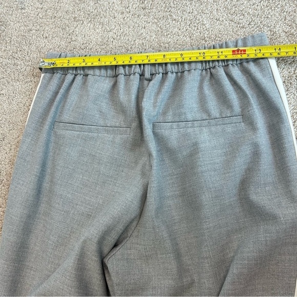 ZARA light gray Chino Trousers With white Side Stripe tuxedo dress pants Sz S - Picture 8 of 11